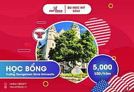 Học bổng Du học Mỹ năm 2024 lên đến $5000 USD từ Đại học Youngstown State University