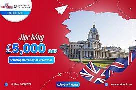 Học bổng Du học Anh quốc với giá trị lên đến £5,000 cùng University of Greenwich