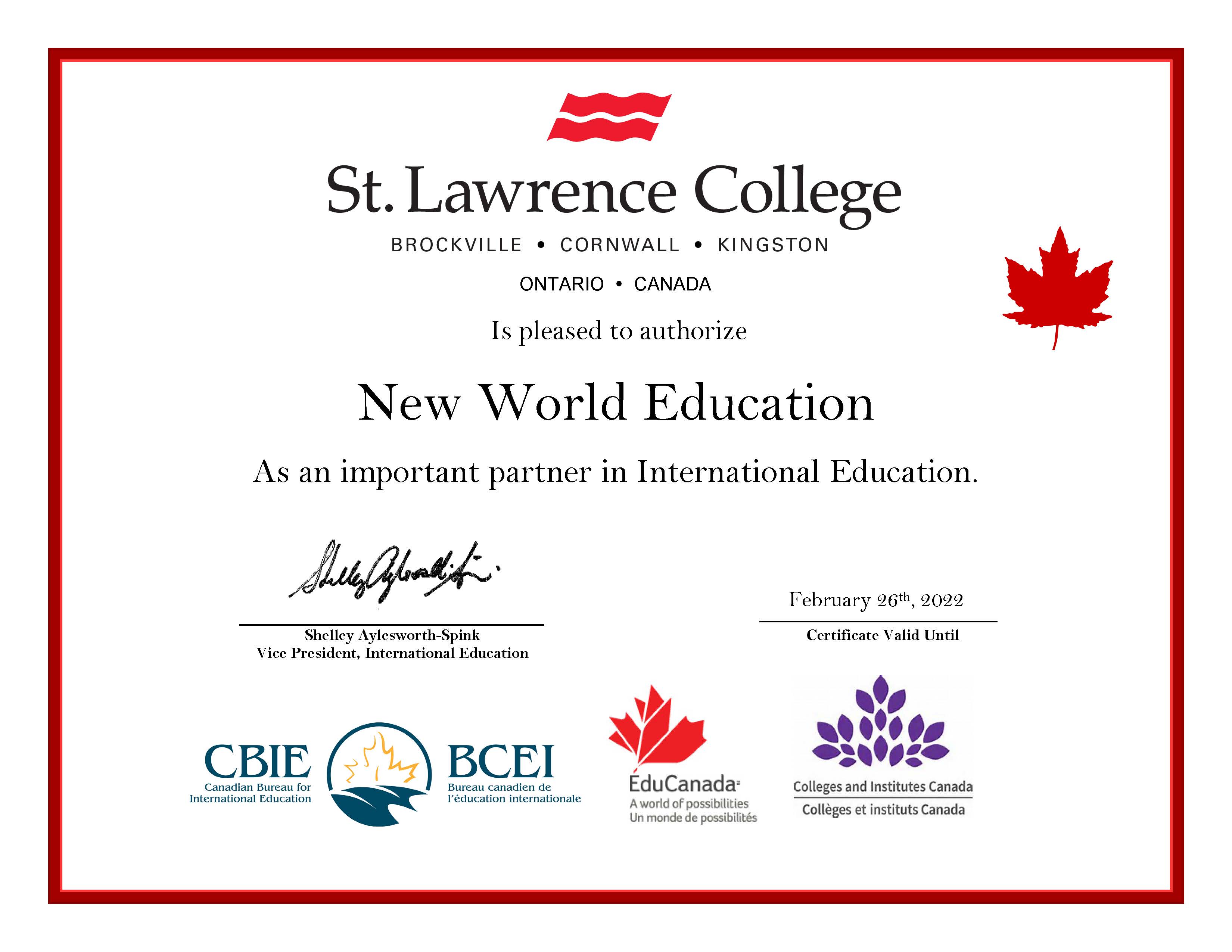 Canada - St. Lawrence College - Certificate