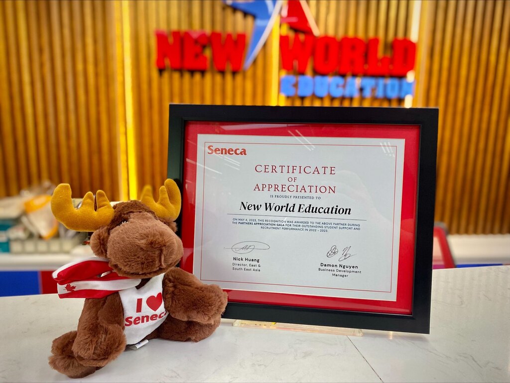 Certificate of Appreciation 2023 từ Seneca College, Canada