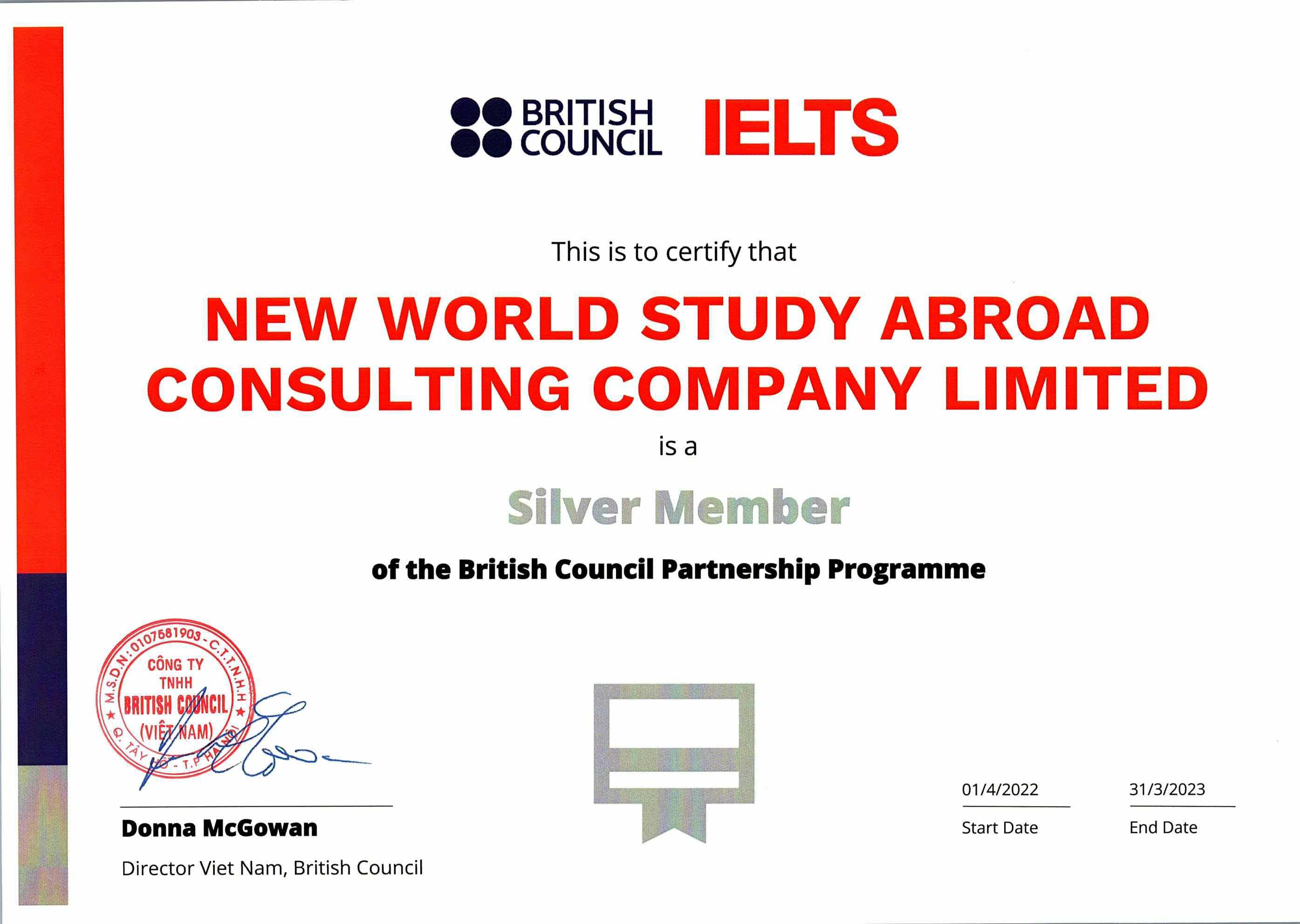 Silver Member of British Council IELTS