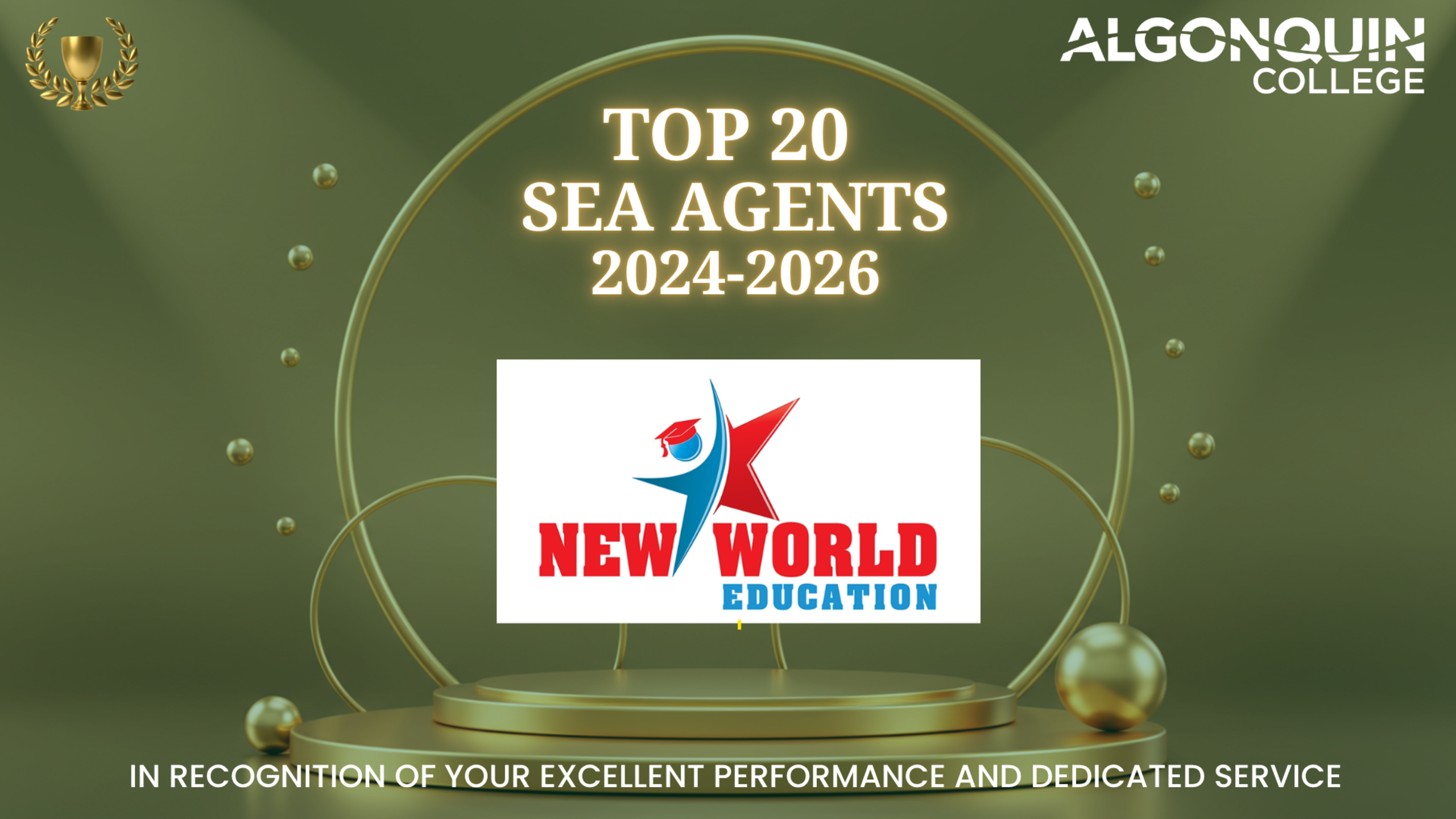 TOP 20 SEA Agents Awards 2024-2026 - Algonquin College, Canada